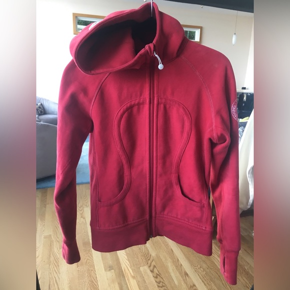 Lululemon Red It’s Just Lunch Scuba Hoodie Full Zip Jacket - Picture 4 of 17